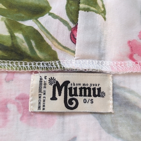 Show Me Your Mumu Brie Kimono Robe in White and Pink Floral OS - Picture 11 of 11